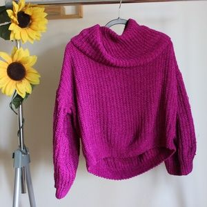 Express Magenta Turtle Neck Sweater